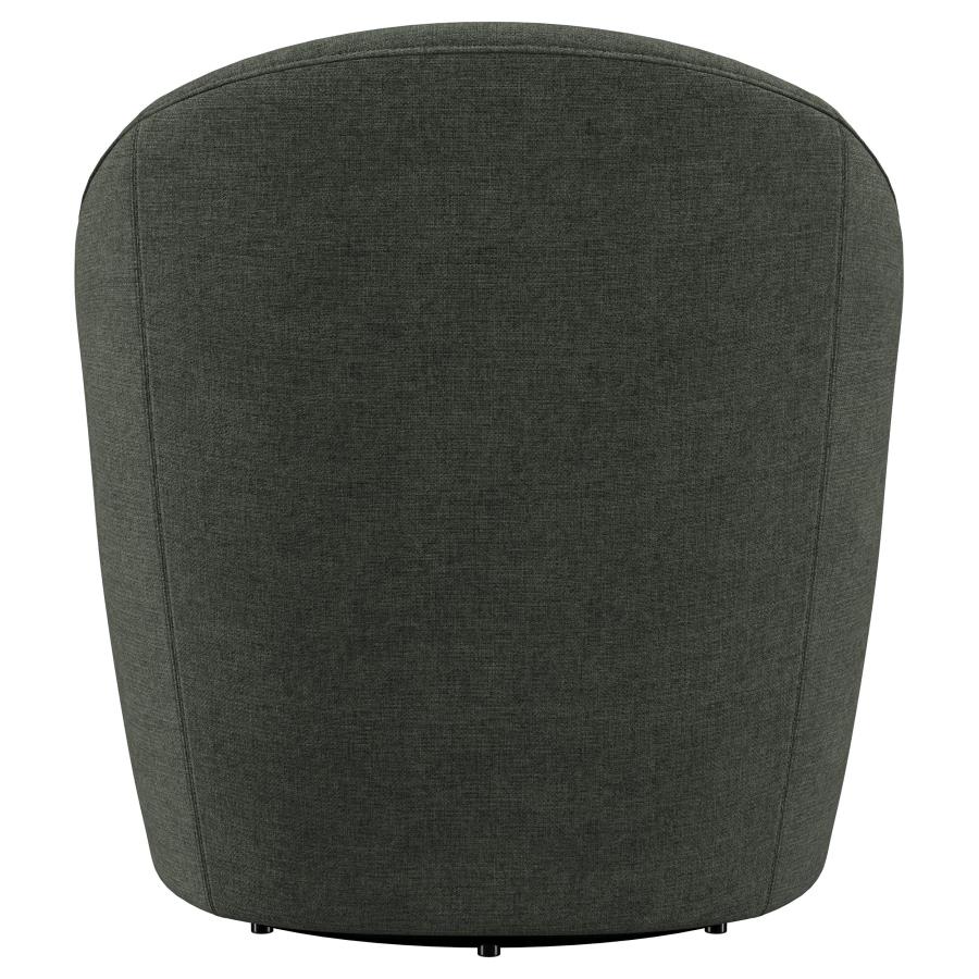 Leon Upholstered Barrel Accent Swivel Chair Hunter Green