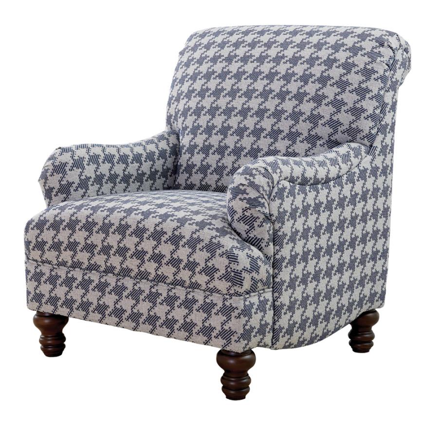 Modal Additional Images for Glenn Upholstered English Arm Accent Chair Blue