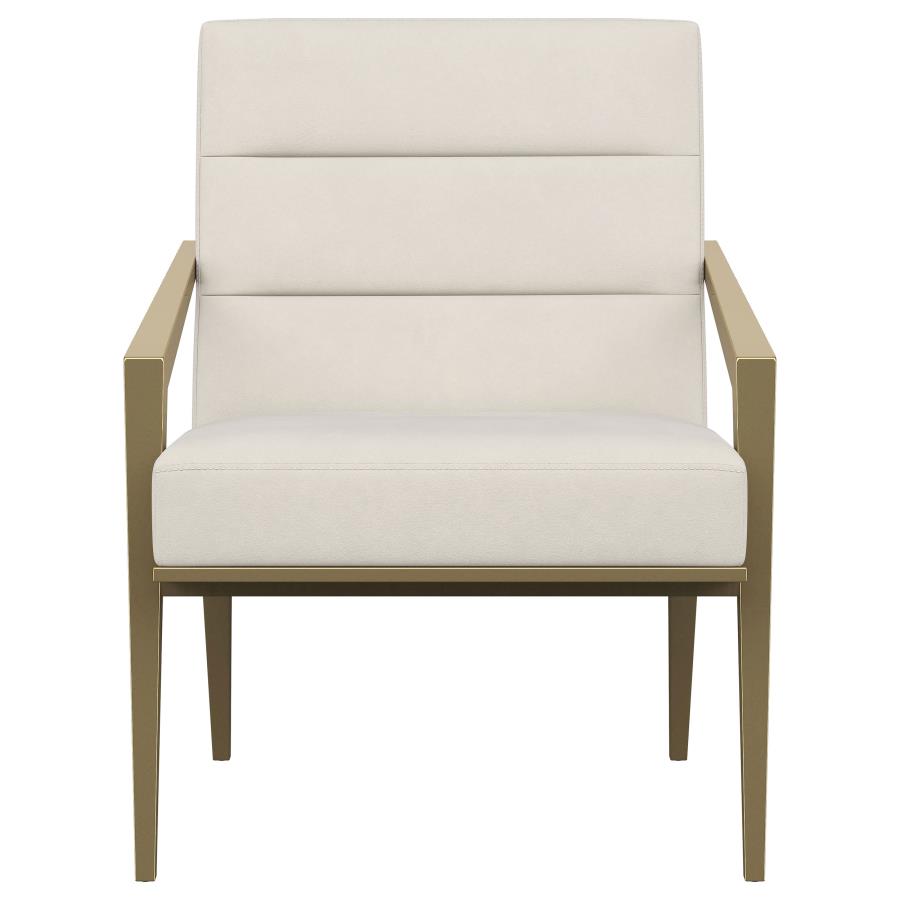 Kirra Upholstered Metal Arm Accent Chair Cream