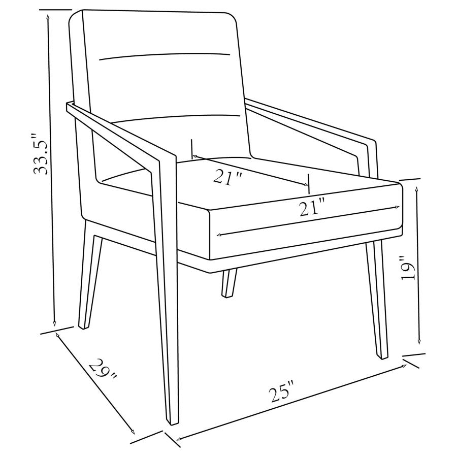 Modal Additional Images for Kirra Upholstered Metal Arm Accent Chair Cream