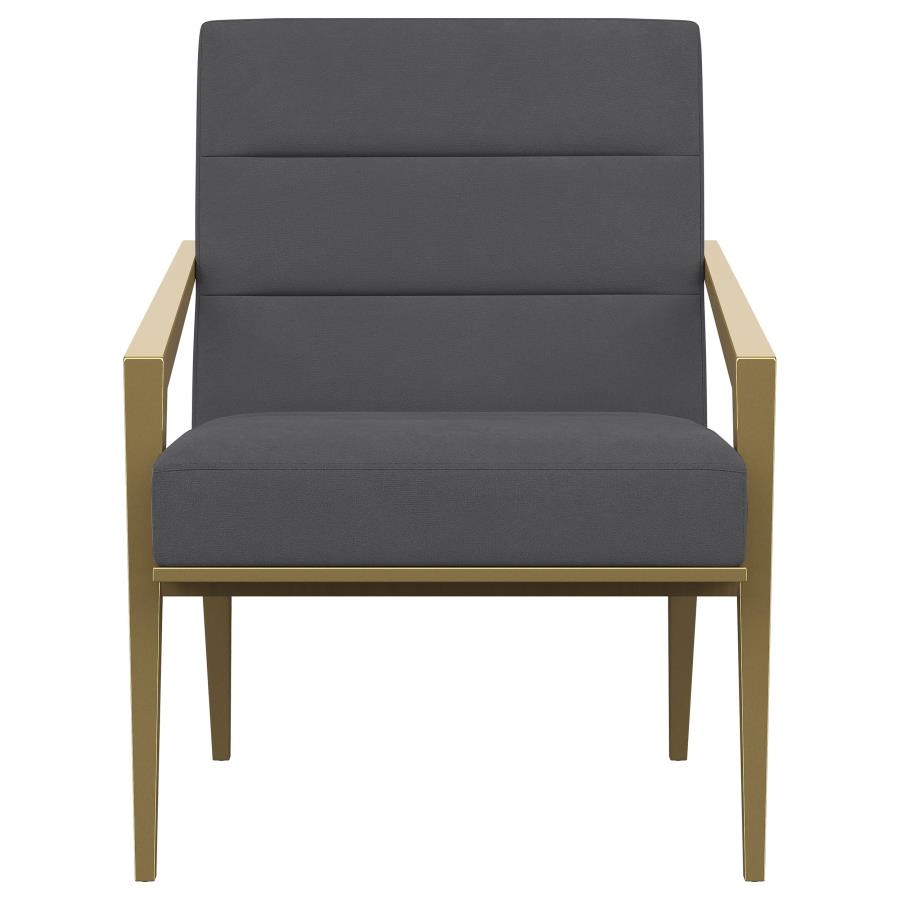 Kirra Upholstered Metal Arm Accent Chair Dark Grey