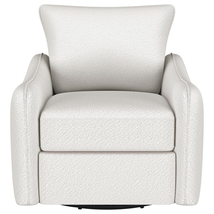 Madia Upholstered Sloped Arm Swivel Glider Chair Vanilla