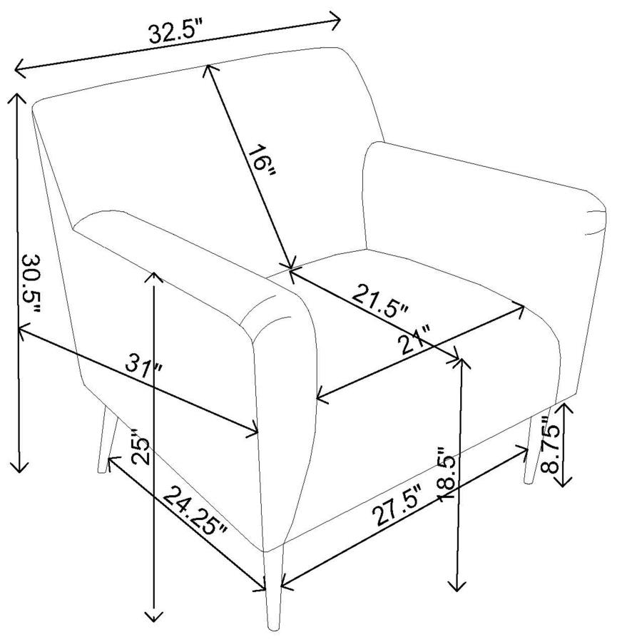 Modal Additional Images for Darlene Upholstered English Arm Accent Chair Lemon