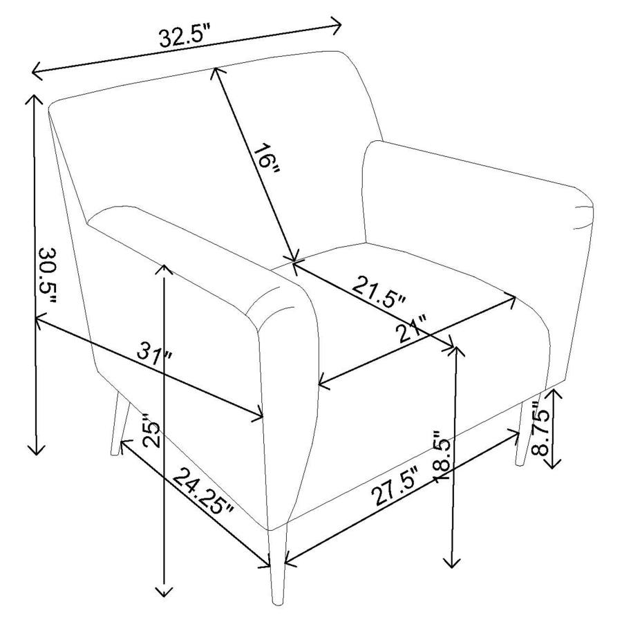 Modal Additional Images for Darlene Upholstered English Arm Accent Chair Charcoal