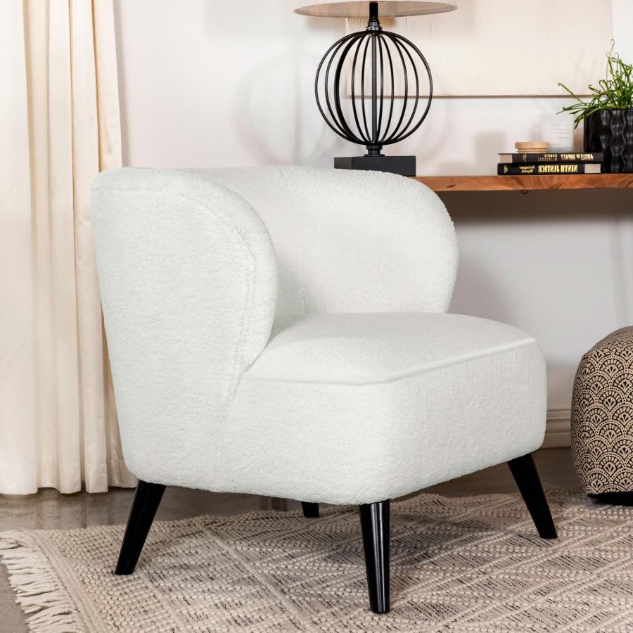 Alonzo Faux Sheepskin Upholstered Accent Chair Natural