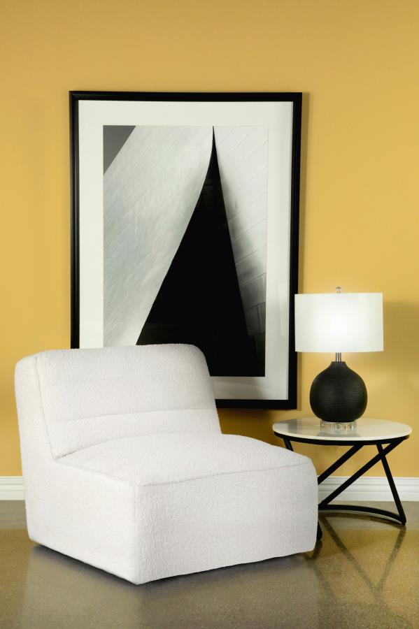 Modal Additional Images for Cobie Upholstered Armless Swivel Chair Natural