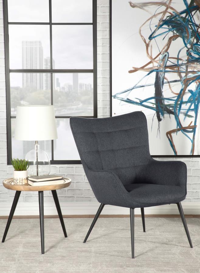 Modal Additional Images for Isla Upholstered Flared Arm Tufted Accent Chair Grey