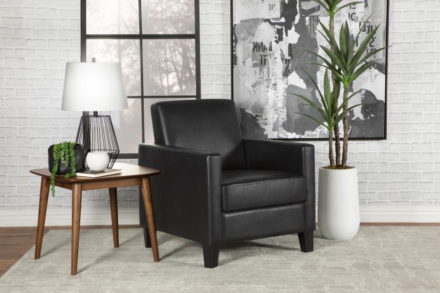 Modal Additional Images for Julio Upholstered Track Arm Accent Chair Black
