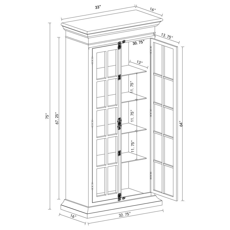 Modal Additional Images for Toni 2-door Wood Tall Storage Cabinet Distressed White