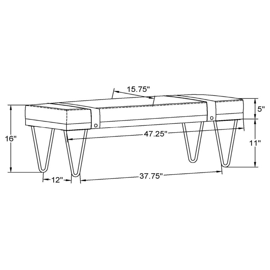 Modal Additional Images for Austin Fabric Upholstered Accent Bench Beige