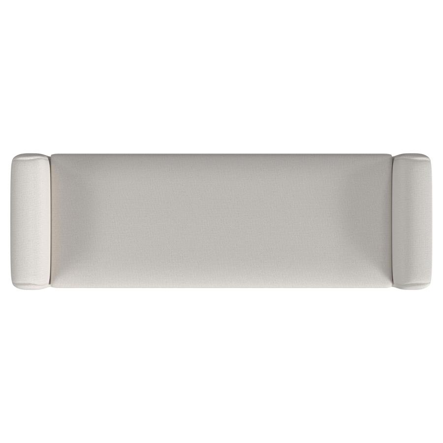 Rex Fabric Upholstered Accent Bench with Armrests Vanilla