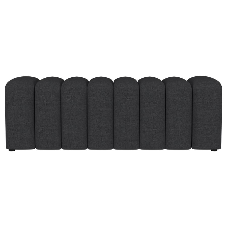 Summer Fabric Upholstered Tufted Accent Bench Charcoal