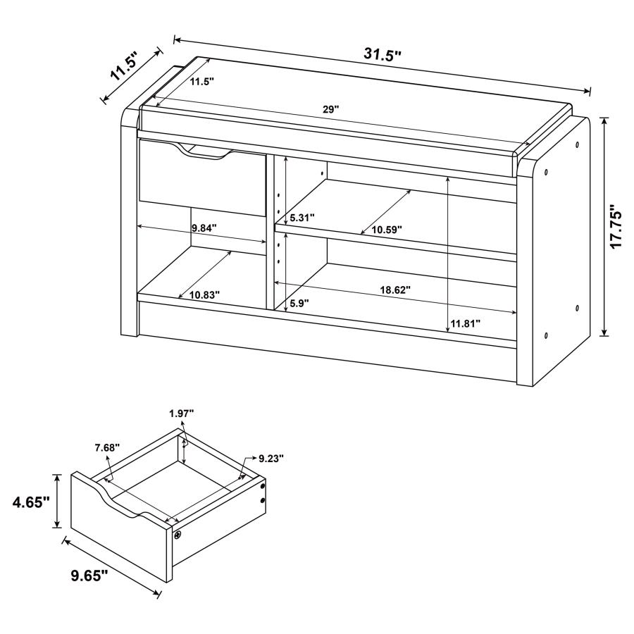 Modal Additional Images for Arrington Storage Bench Black
