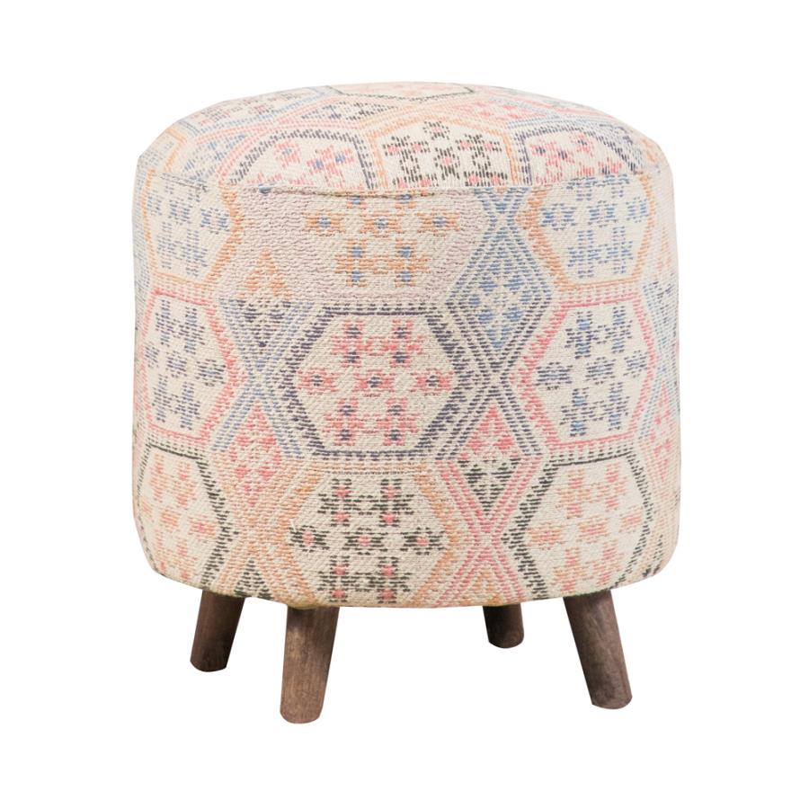 (image for) Naomi Upholstered Round Accent Stool Pink