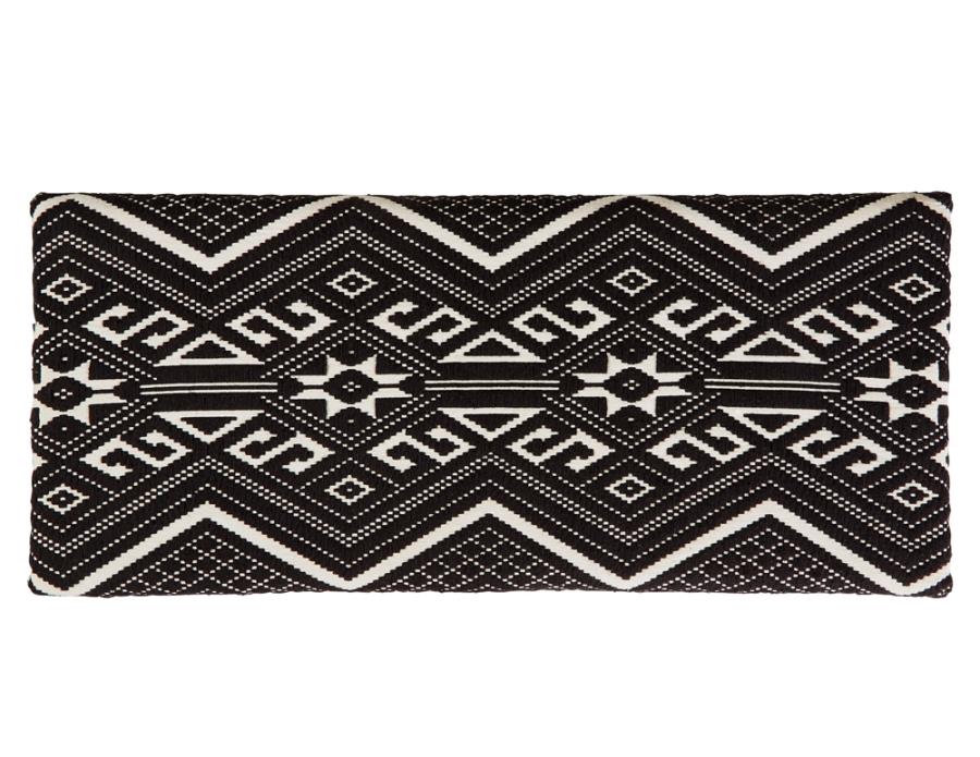 Modal Additional Images for Cababi Tribal Fabric Upholstered Accent Storage Bench Black