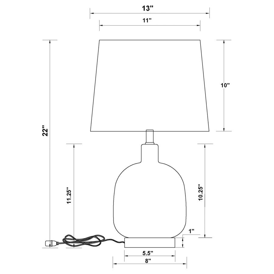 Modal Additional Images for Costner 22-inch Empire Shade Clear Glass Table Lamp Nickel