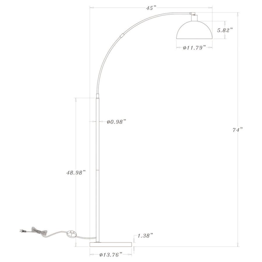 Modal Additional Images for Gloria 74-inch Arched Dome Shade Metal Floor Lamp Black