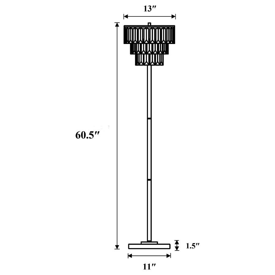 Modal Additional Images for Anya 61-inch Hanging Crystal Metal Floor Lamp Chrome