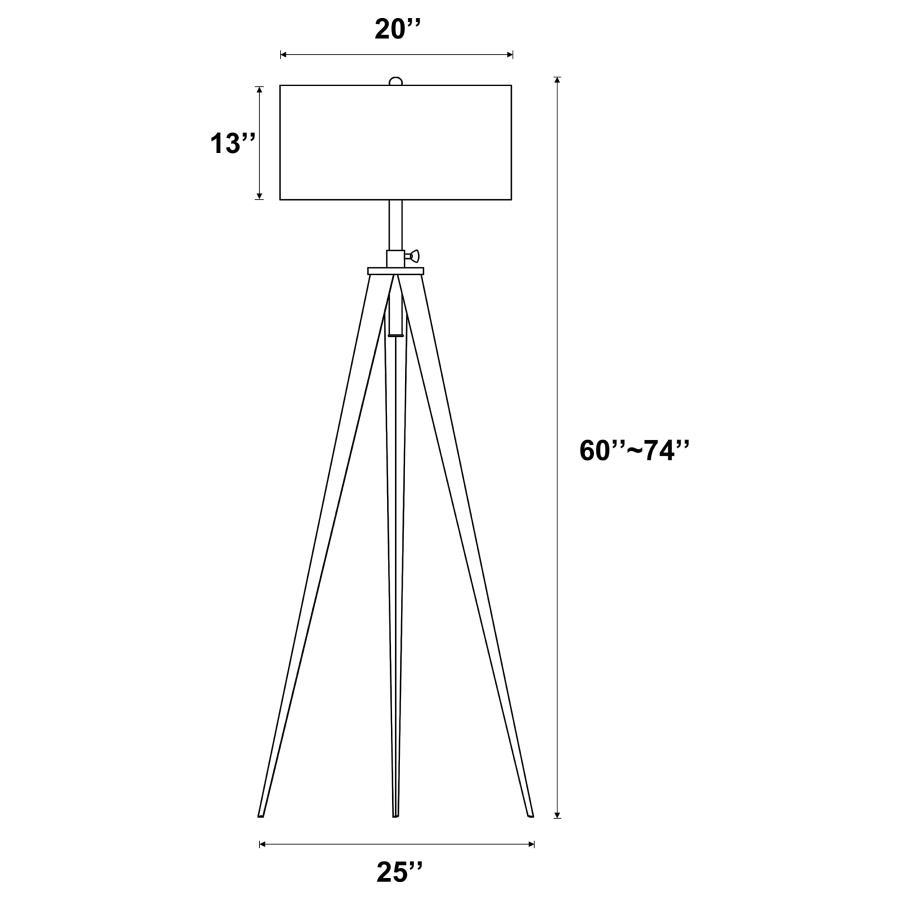 Modal Additional Images for Harrington 60-inch Drum Shade Metal Tripod Floor Lamp Black