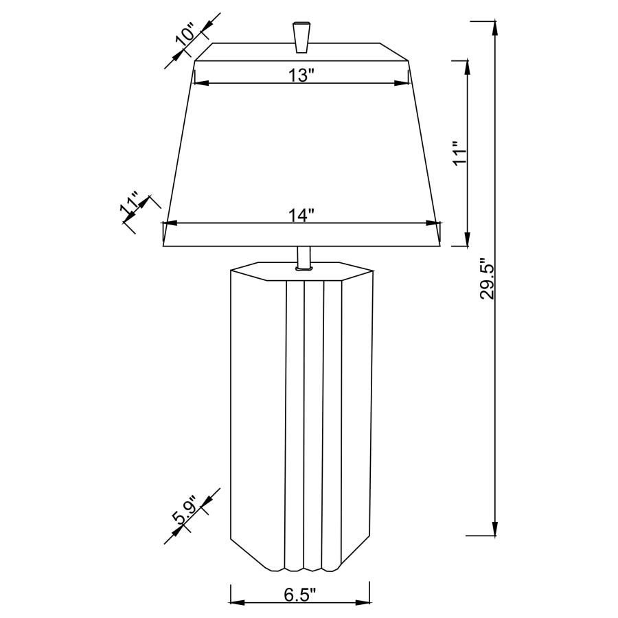Modal Additional Images for Elena 30-inch Square Tapered Mirrored Table Lamp Brown