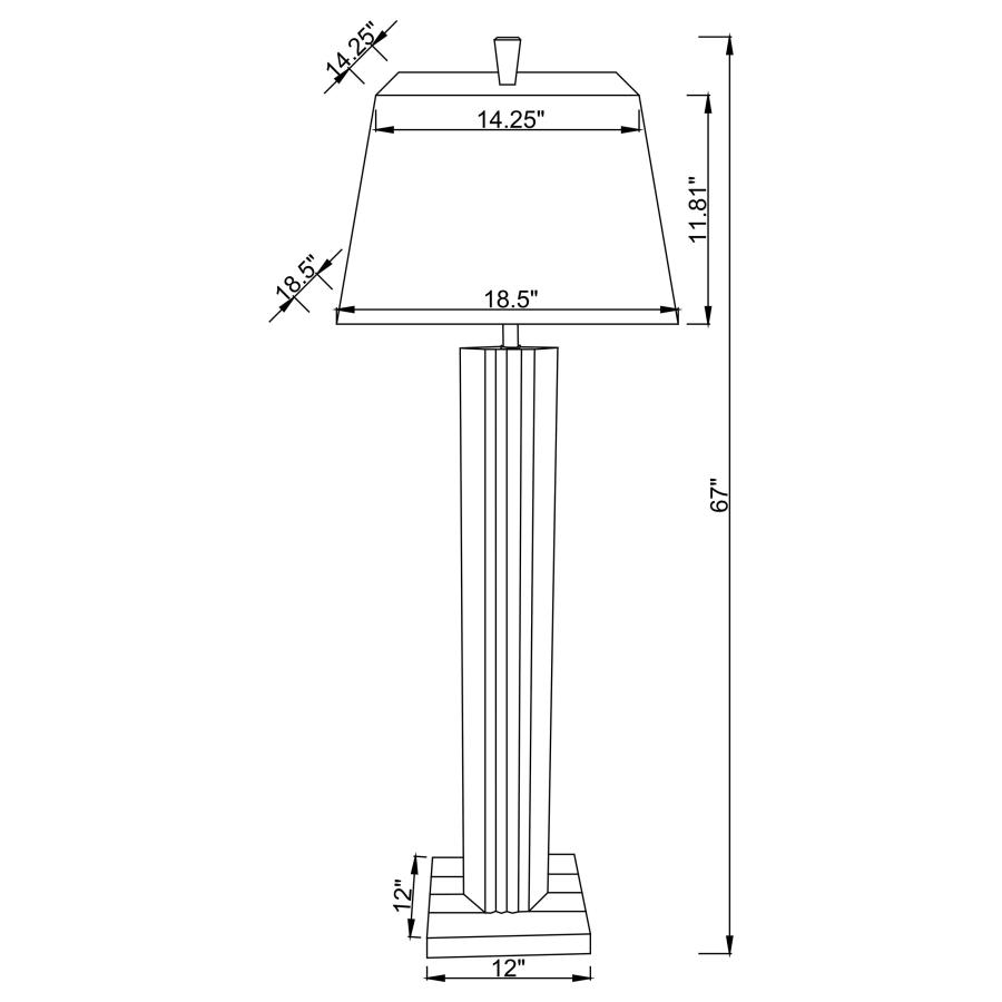 Modal Additional Images for Elena 67-inch Square Tapered Mirrored Floor Lamp Brown