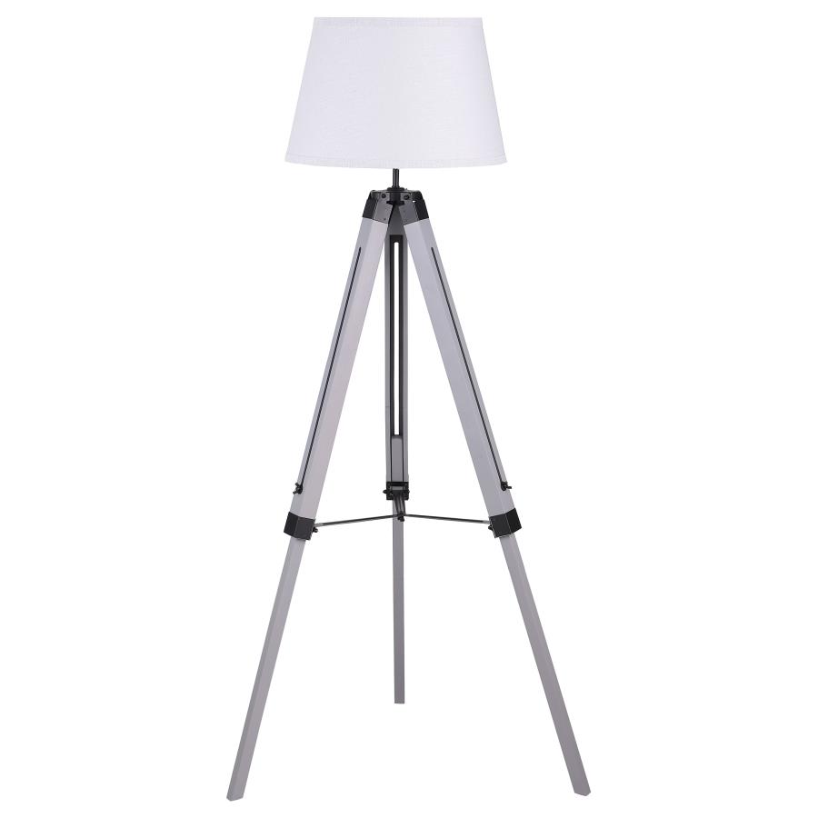 Dayton 56-inch Empire Shade Metal Tripod Floor Lamp Grey (image for) Dayton 56-inch Empire Shade Metal Tripod Floor Lamp Grey