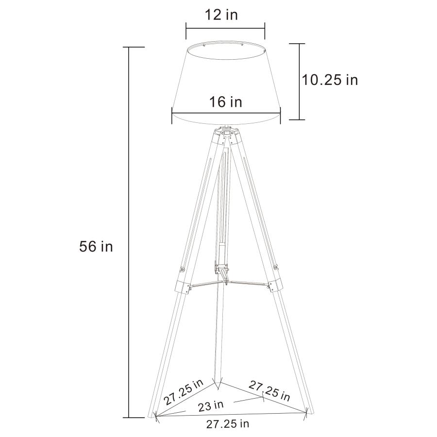 Modal Additional Images for Dayton 56-inch Empire Shade Metal Tripod Floor Lamp Grey