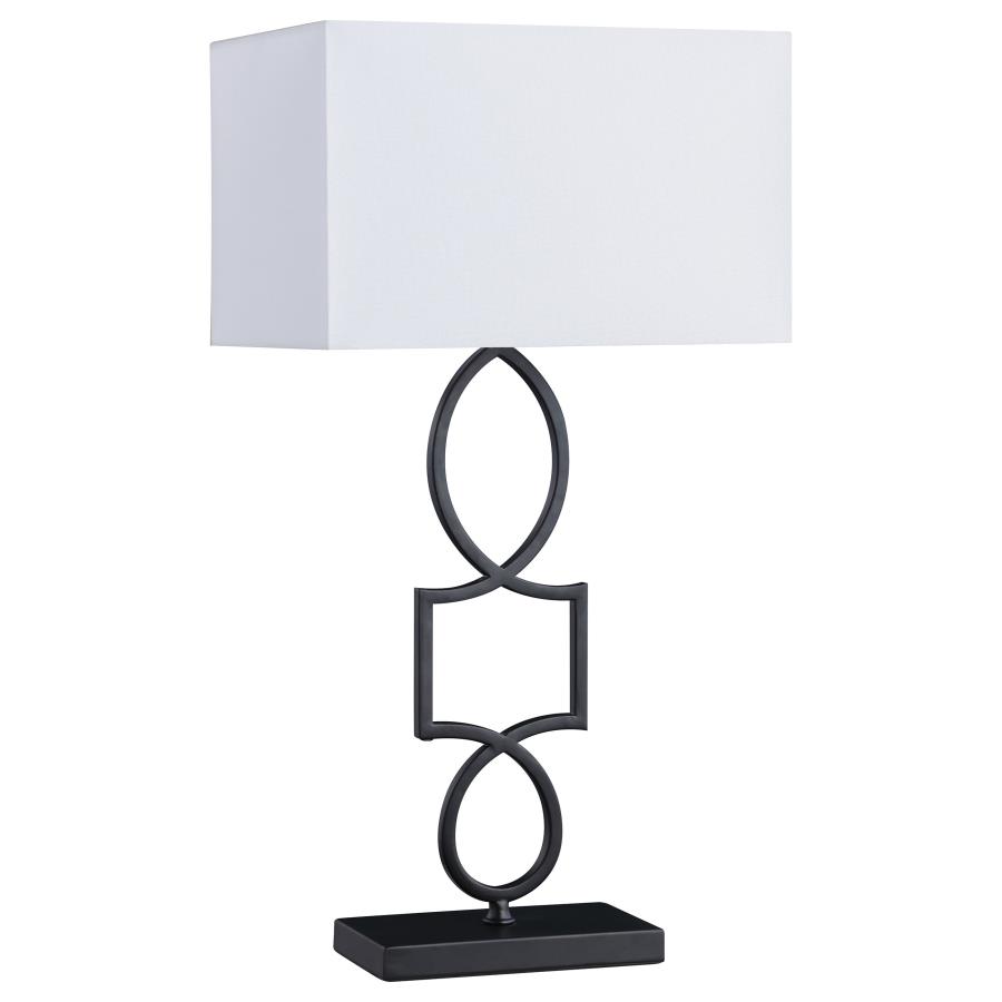 Leorio 29-inch Rectangular Shade Metal Table Lamp Black (image for) Leorio 29-inch Rectangular Shade Metal Table Lamp Black