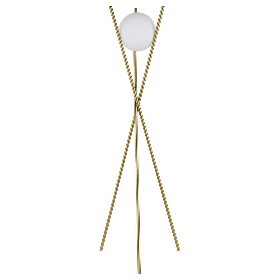Yamileth 65-inch Spherical Bulb Metal Tripod Floor Lamp Gold (image for) Yamileth 65-inch Spherical Bulb Metal Tripod Floor Lamp Gold