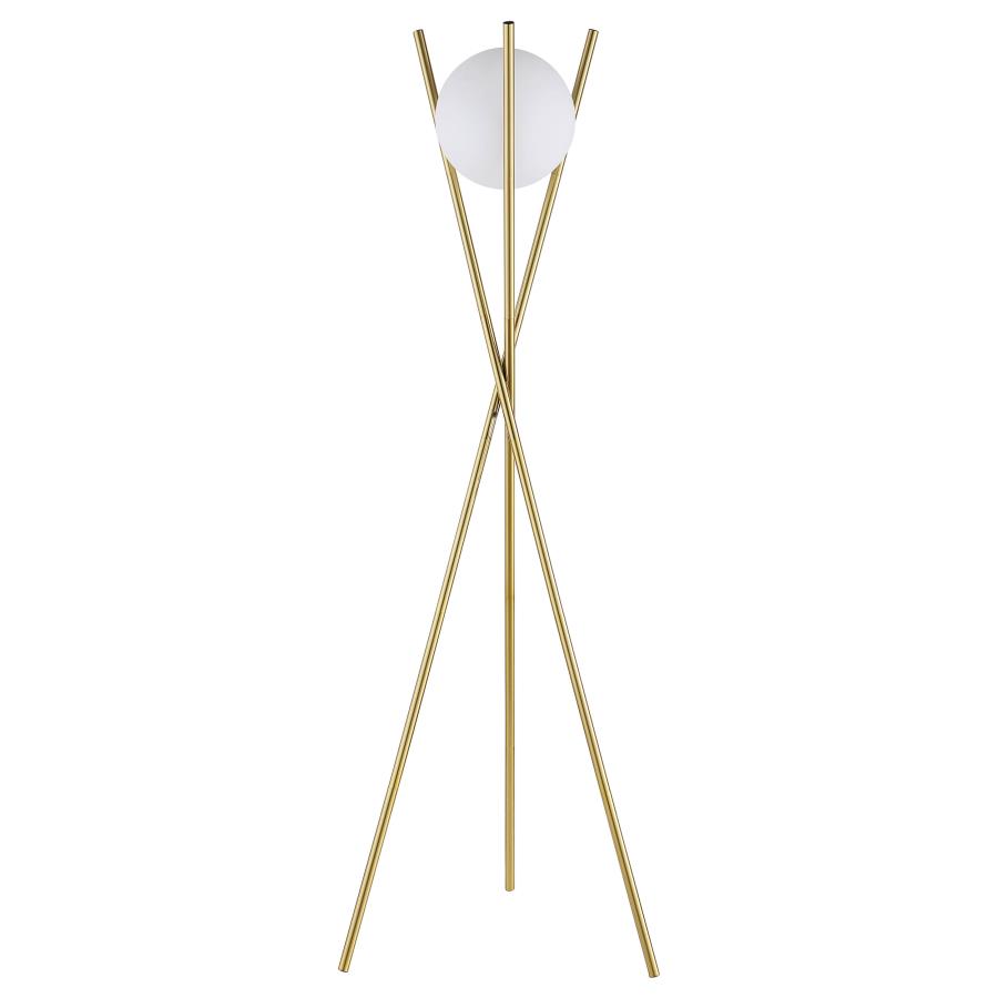 Yamileth 65-inch Spherical Bulb Metal Tripod Floor Lamp Gold