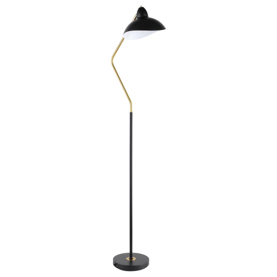 Lucien 69-inch Dome Shade Metal Task Floor Lamp Black (image for) Lucien 69-inch Dome Shade Metal Task Floor Lamp Black