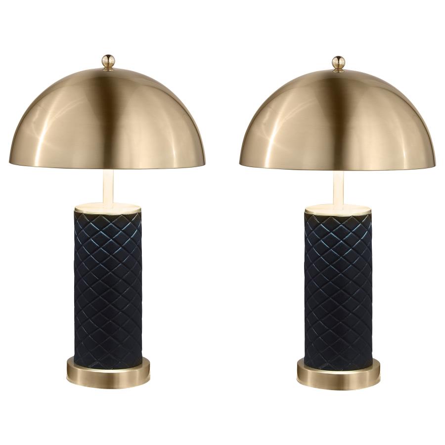 Ferris 23-inch Dome Quilted Table Lamp Black (Set of 2) (image for) Ferris 23-inch Dome Quilted Table Lamp Black (Set of 2)