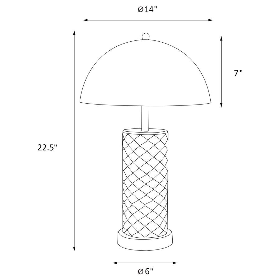 Modal Additional Images for Ferris 23-inch Dome Quilted Table Lamp Black (Set of 2)