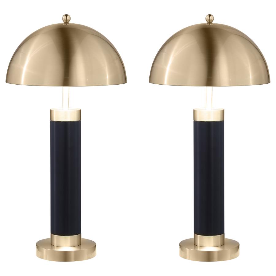 Conroe 28-inch Dome Shade Pillar Table Lamp Black (Set of 2) (image for) Conroe 28-inch Dome Shade Pillar Table Lamp Black (Set of 2)