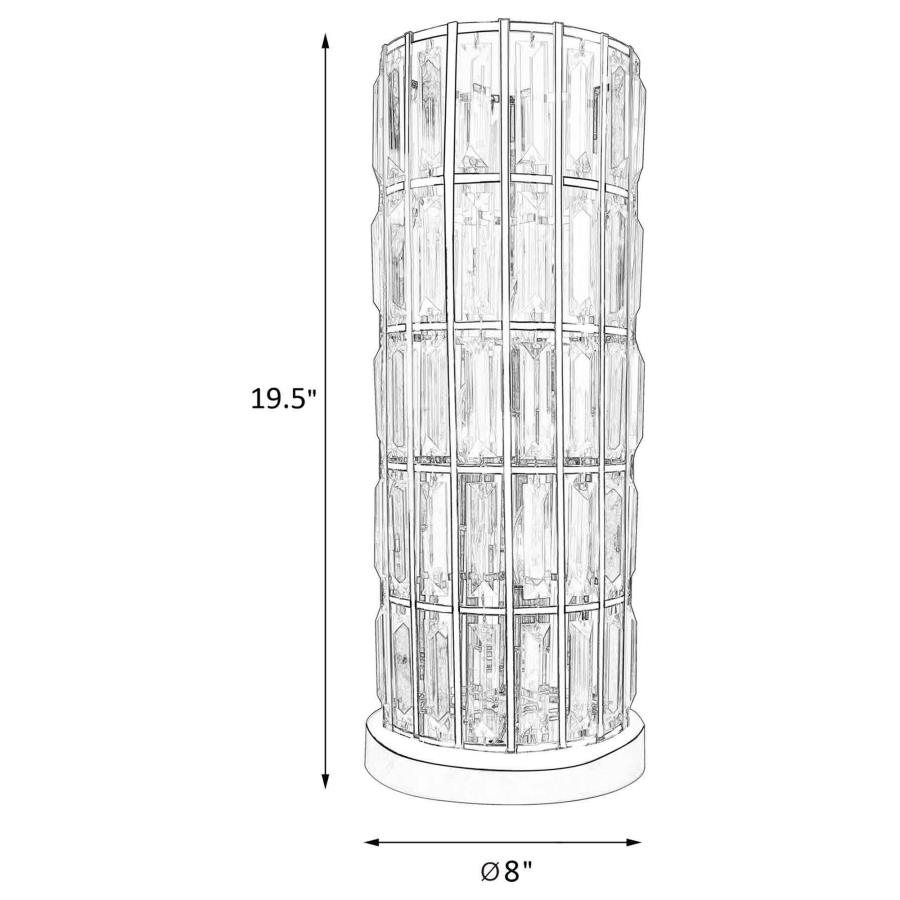 Modal Additional Images for Wanda 20-inch Crystal Shade Bedside Table Lamp Silver