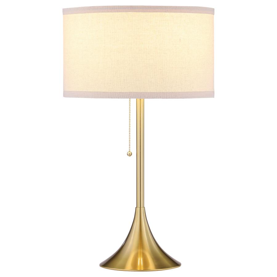 Elmira 24-inch Drum Shade Metal Table Lamp Gold (image for) Elmira 24-inch Drum Shade Metal Table Lamp Gold