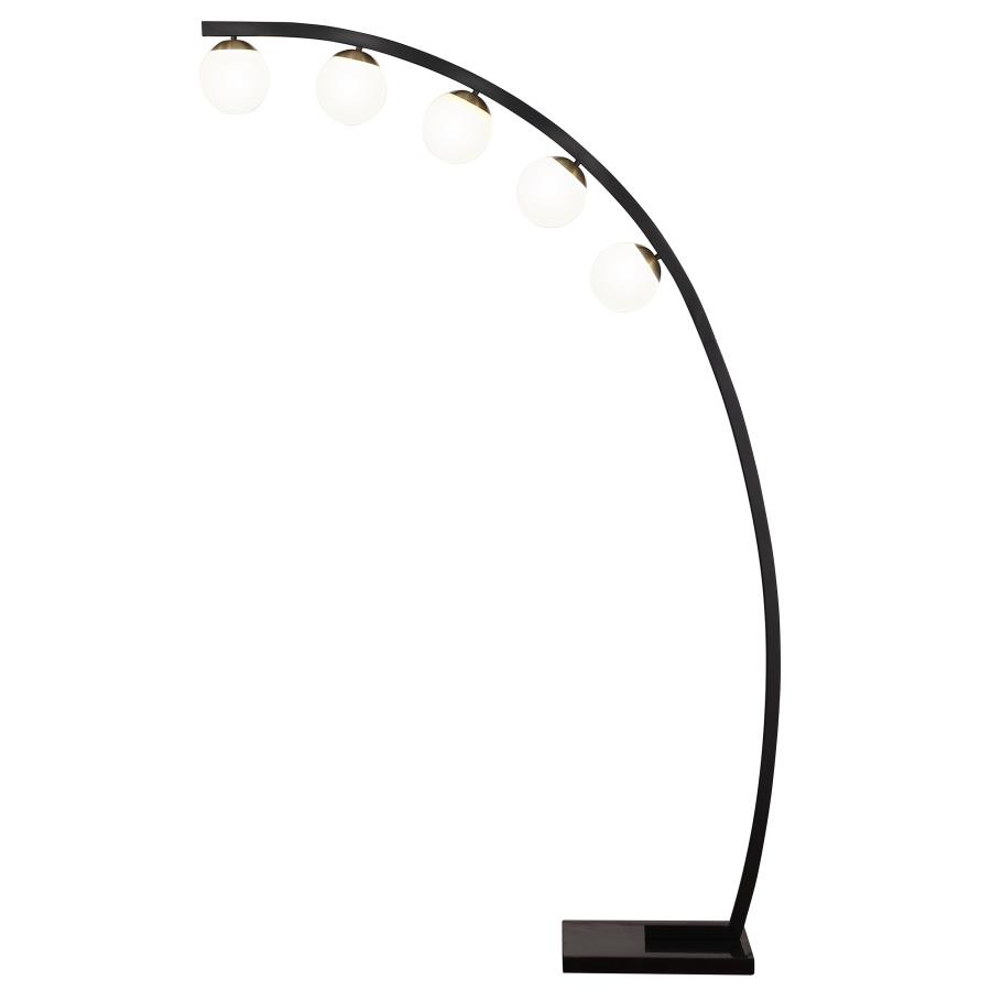 Cody 78-inch Spherical 5-light Arc Metal Floor Lamp Black (image for) Cody 78-inch Spherical 5-light Arc Metal Floor Lamp Black