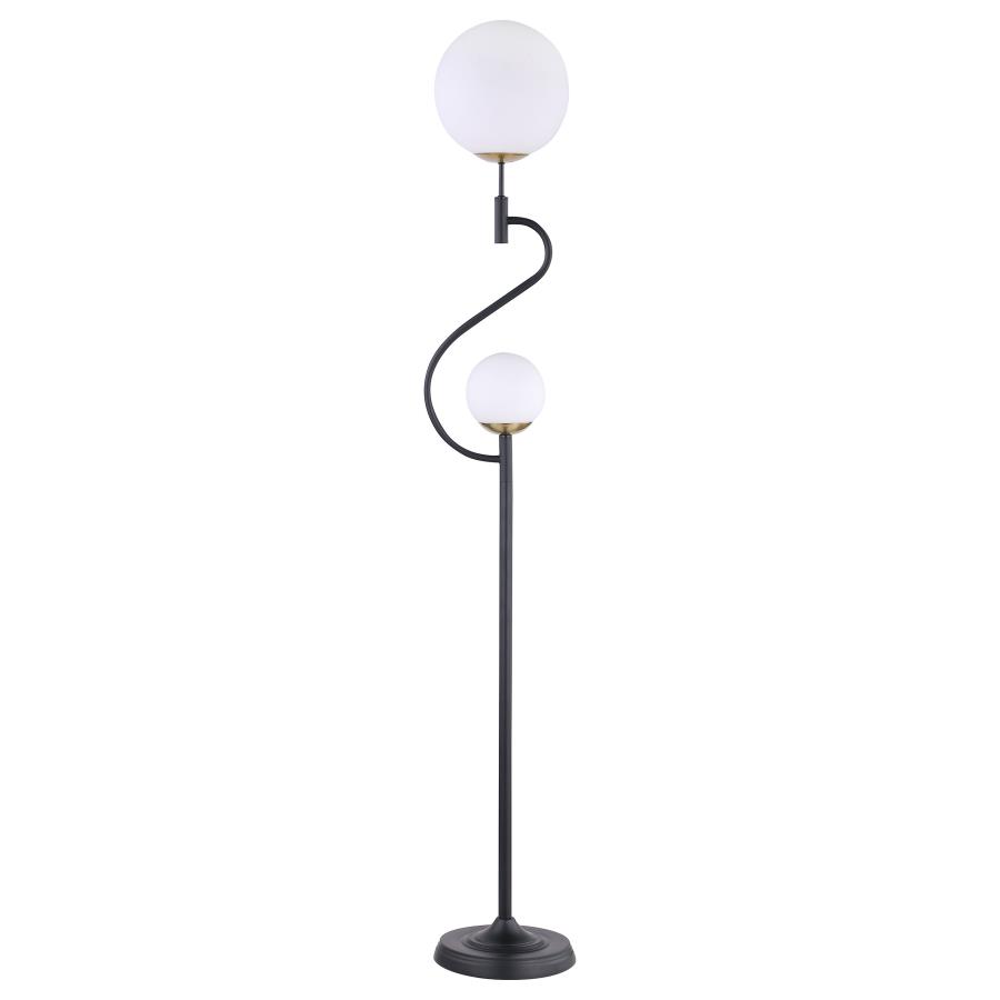 Dacki 69-inch Dual Spherical Bulb Metal Floor Lamp Black (image for) Dacki 69-inch Dual Spherical Bulb Metal Floor Lamp Black