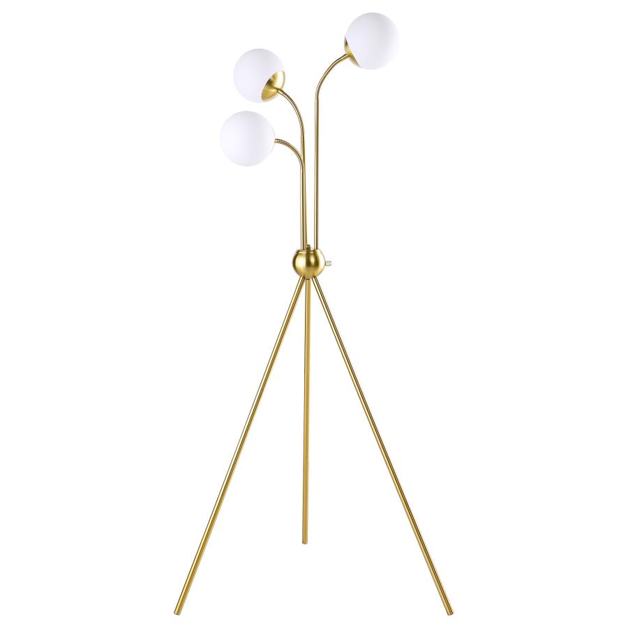 Miley 66-inch Spherical Bulb Tripod Tree Floor Lamp Gold