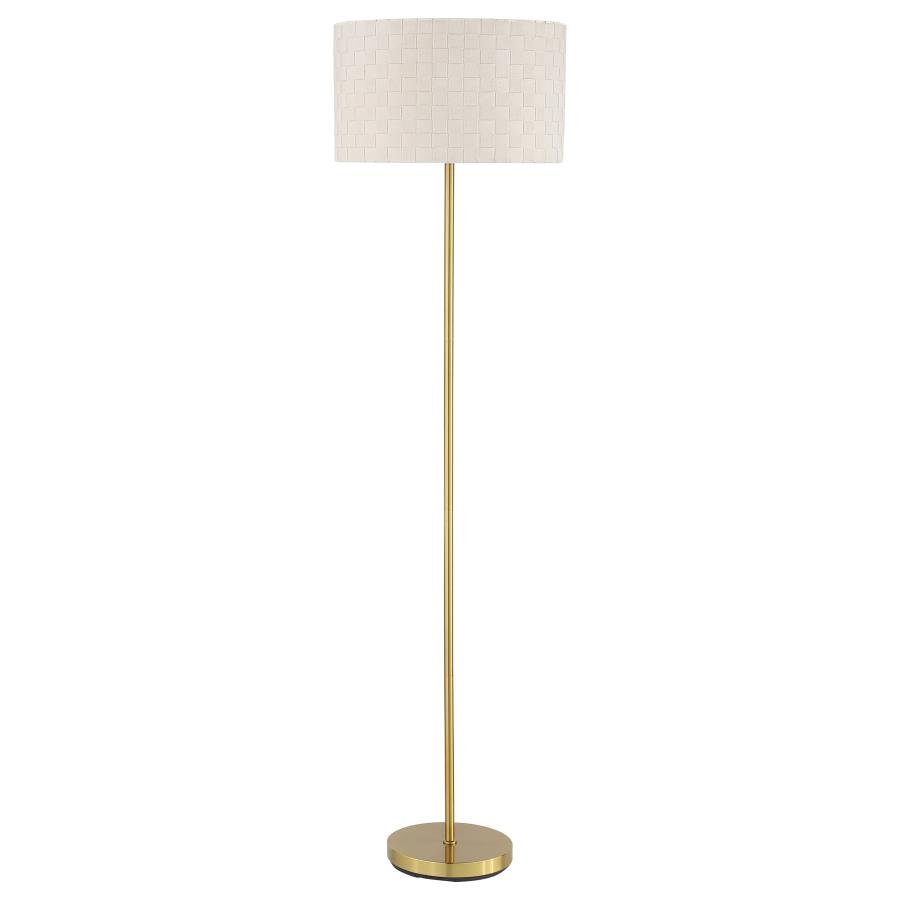 Ramiro 66-inch Drum Shade Metal Floor Lamp Gold (image for) Ramiro 66-inch Drum Shade Metal Floor Lamp Gold