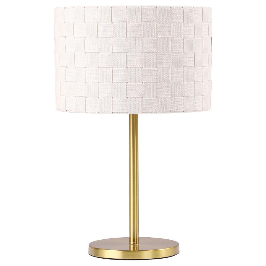 Ramiro 66-inch Drum Shade Metal Bedside Table Lamp Gold (image for) Ramiro 66-inch Drum Shade Metal Bedside Table Lamp Gold