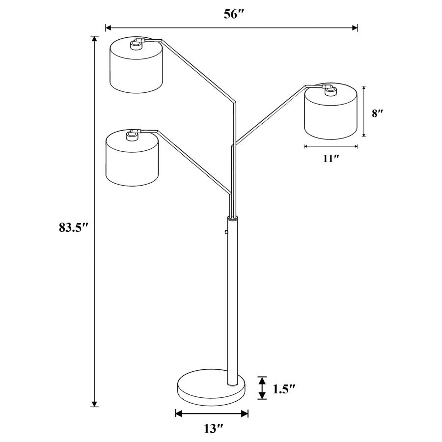 Modal Additional Images for Jirou 84-inch Drum Shade Tree Floor Lamp Satin Nickel