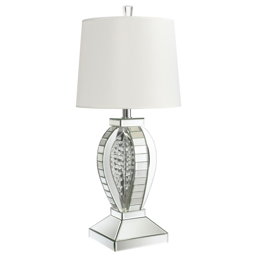Klein 31-inch Empire Mirrored Acrylic Table Lamp Silver (image for) Klein 31-inch Empire Mirrored Acrylic Table Lamp Silver