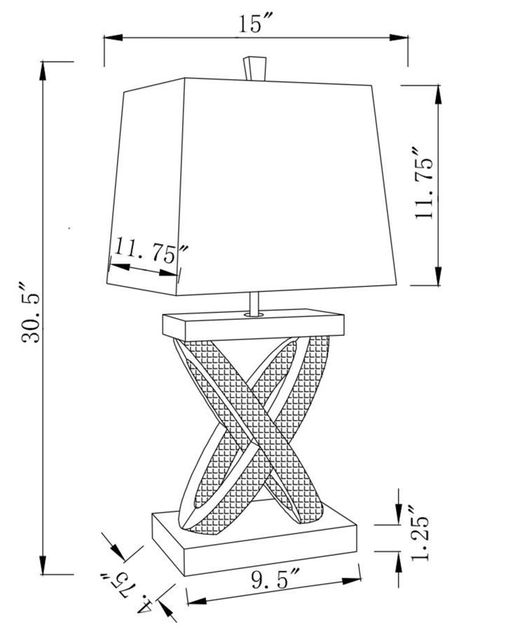 Modal Additional Images for Dominick 31-inch Tapered Mirrored Acrylic Table Lamp Silver