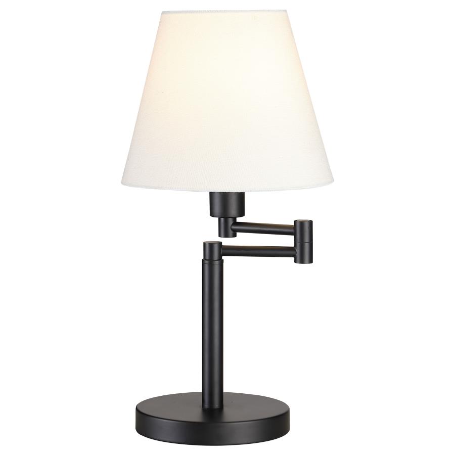 Colombe 20-inch Empire Shade Swing Arm Table Lamp Black (image for) Colombe 20-inch Empire Shade Swing Arm Table Lamp Black