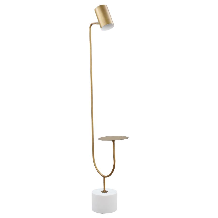 Jodie 55-inch Adjustable Floor Lamp Side Table Antique Brass (image for) Jodie 55-inch Adjustable Floor Lamp Side Table Antique Brass