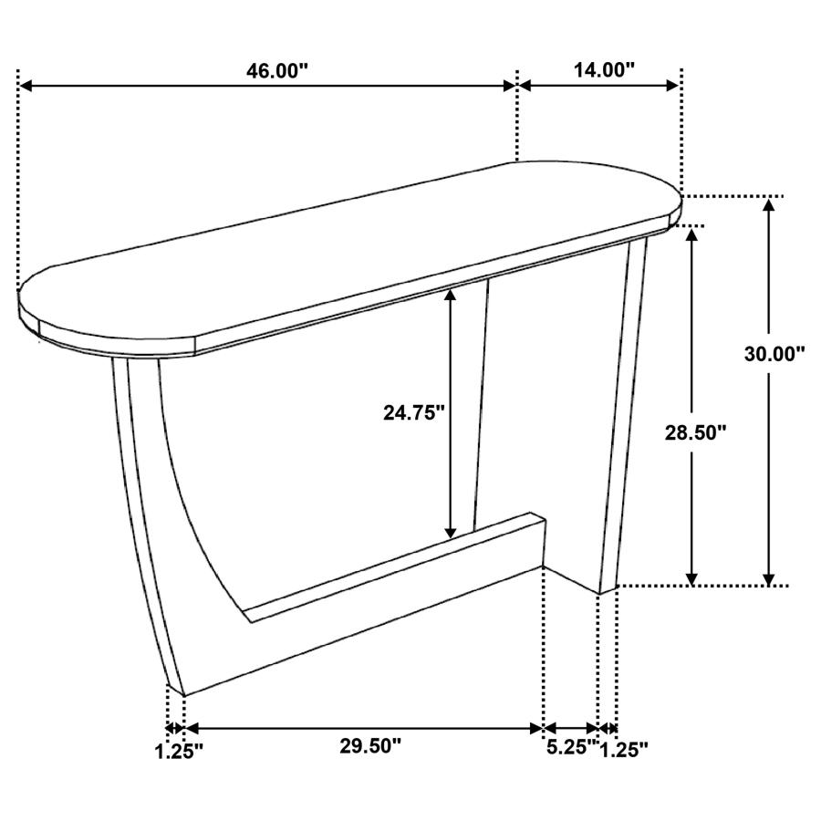 Modal Additional Images for Fletcher Oval Solid Mango Wood Entryway Console Table Brown
