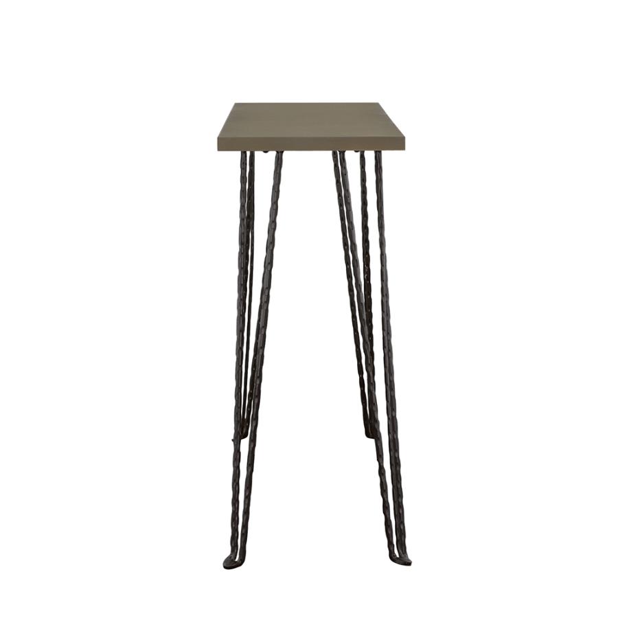 Neville Rectangular Wood Top Entryway Console Table Grey