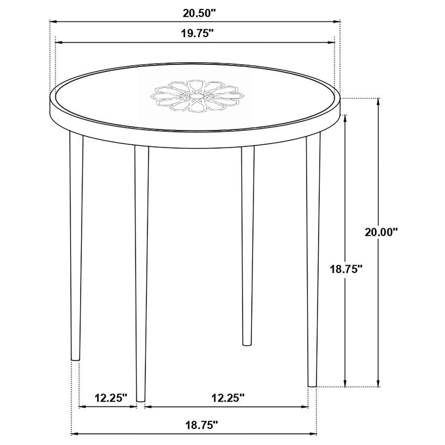 Modal Additional Images for Kofi Round Marble Top Accent Side Table White and Black
