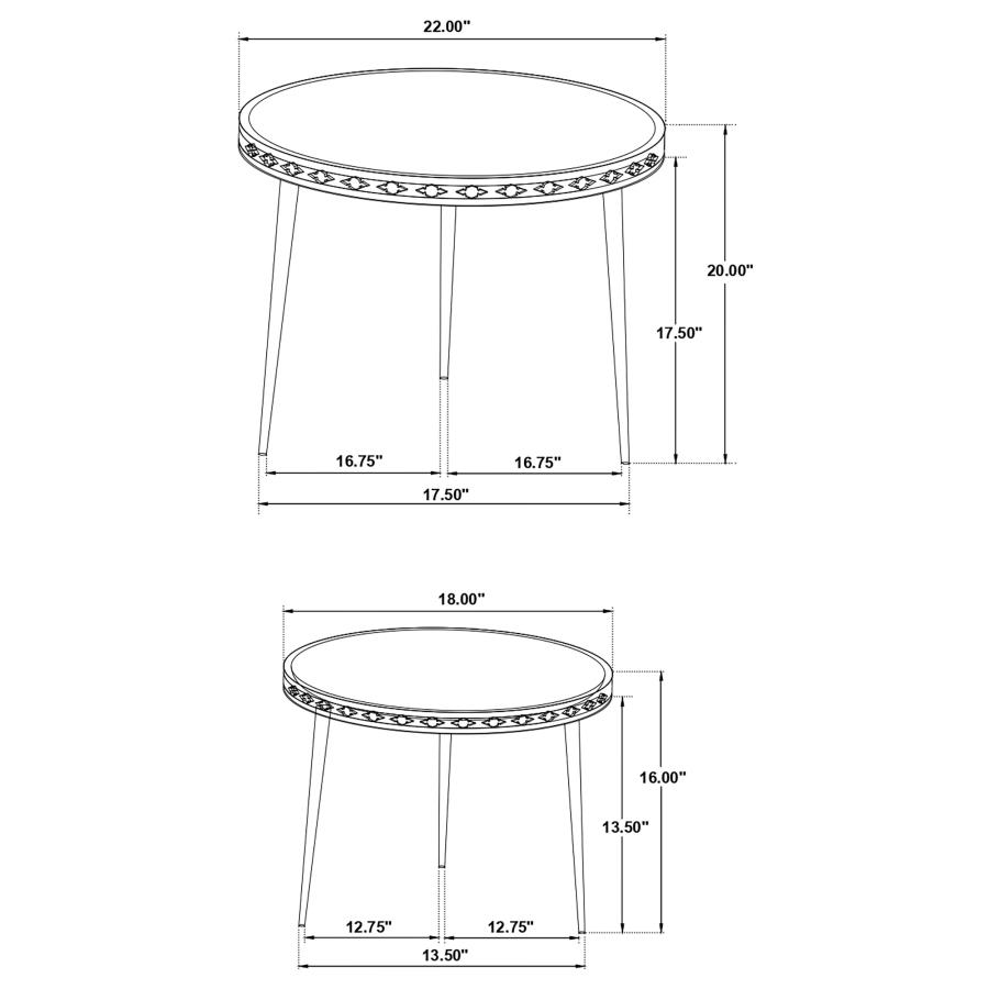 Modal Additional Images for Ollie 2-piece Solid Wood Bone Inlay Nesting Table Natural